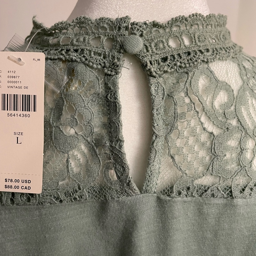 NWT Anthropologie Liliya Lace Top in color Allure sz L - Picture 4 of 11